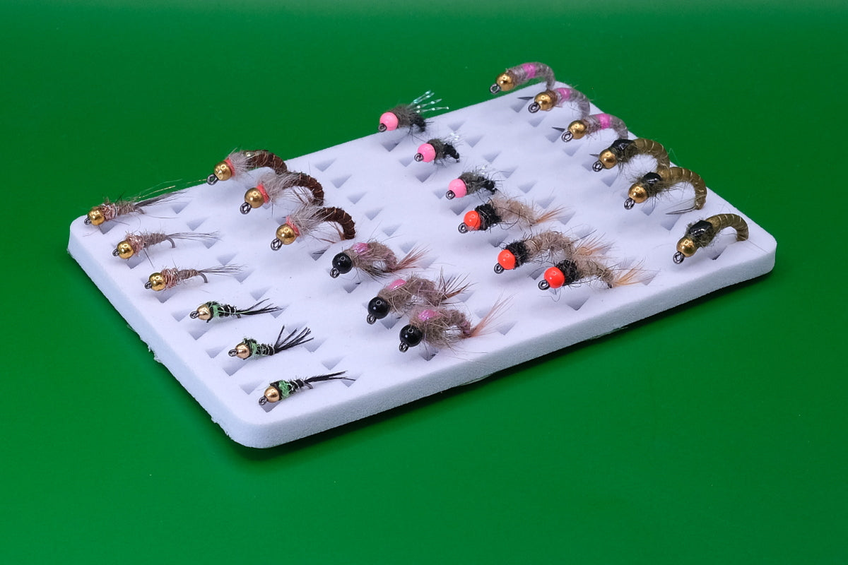 Zestaw nimf z główkami koralikowymi 24 muchy bez zadziorów