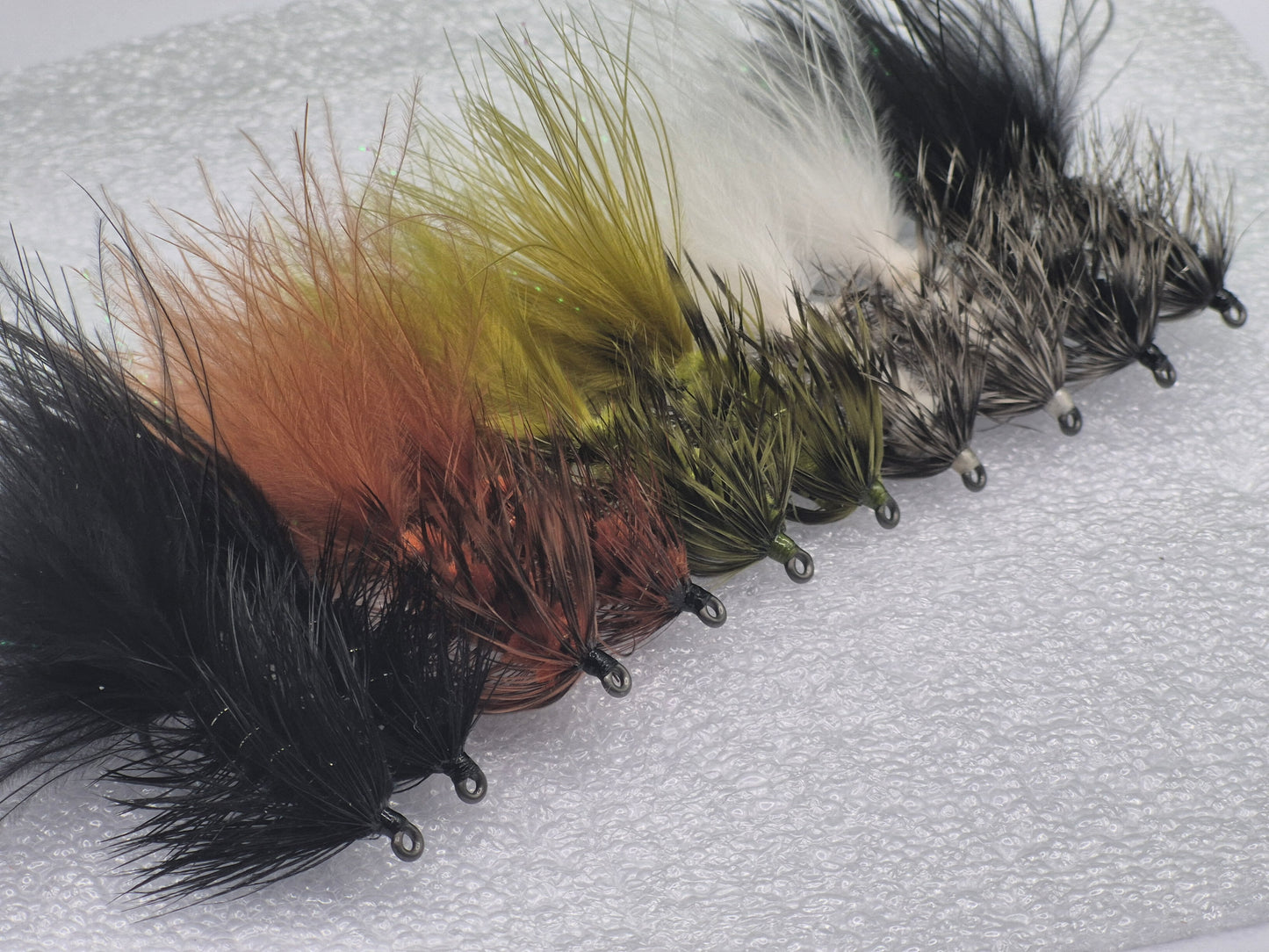 Streamer Fly Set — 10 Premium Grizzly Woolly Buggers #6 Barbless
