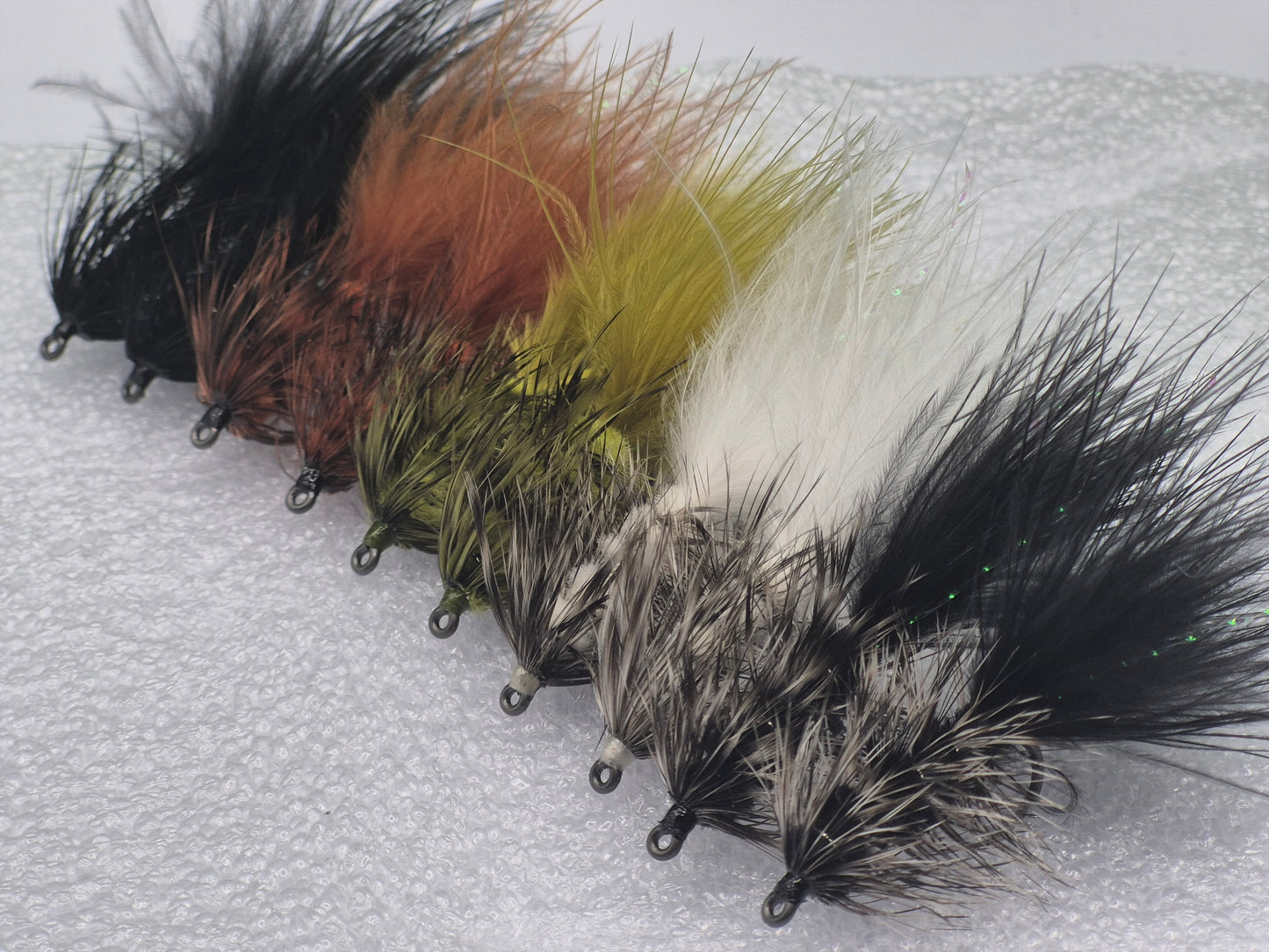 Streamer Fly Set — 10 Premium Grizzly Woolly Buggers #6 Barbless