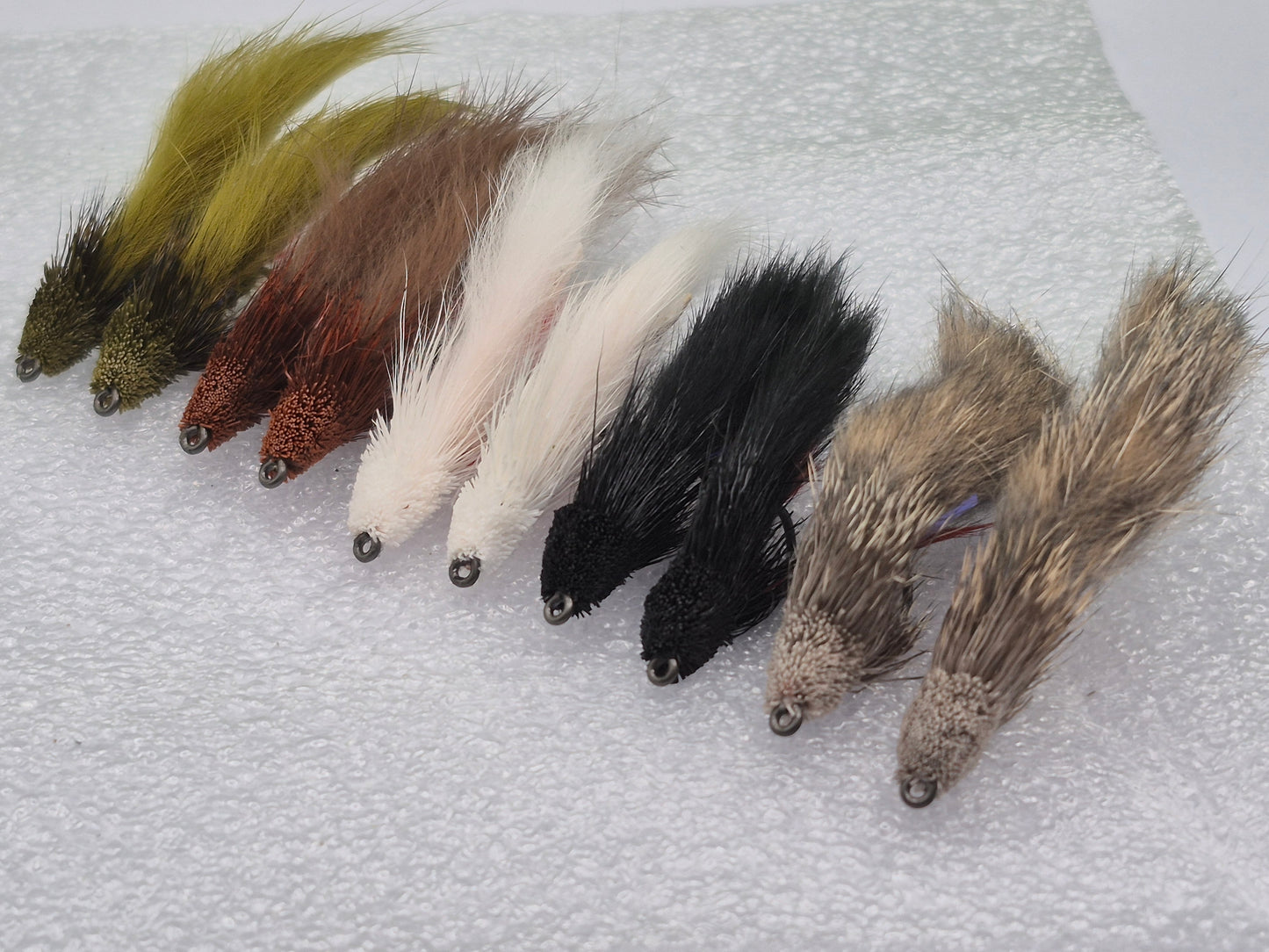 Streamer Fly Set — 10 Premium Deer Hair Muddler Zonker #6 Hook Barbless