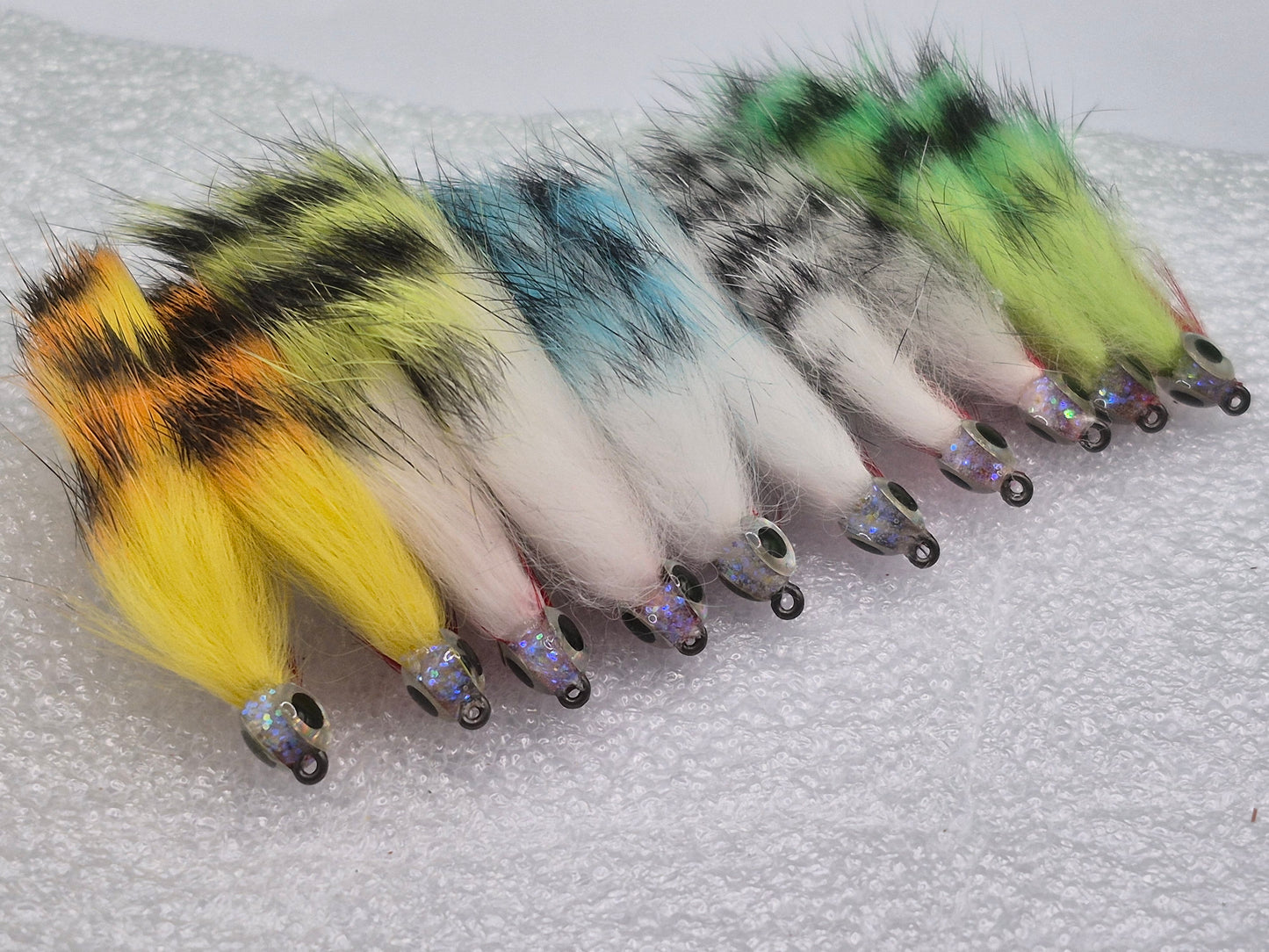 Streamer Fly Set — 10 Premium Grizzly Zonkers #6 Barbless