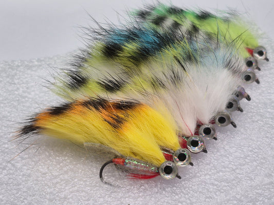 Streamer Fly Set — 10 Premium Grizzly Zonkers #6 Barbless