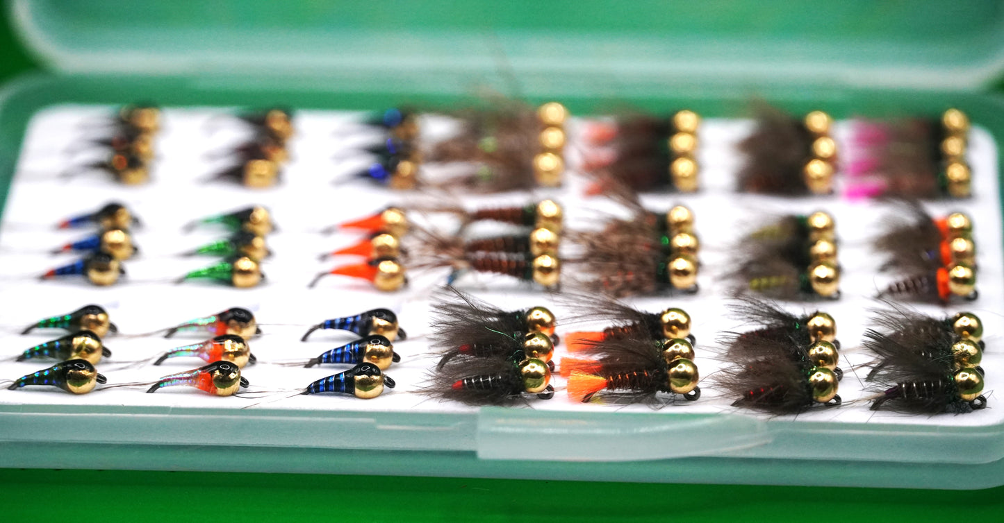 LIMITED EDITION Euronymphing 63 Tungsten Nymphs Jigs Fly Box + FREE SULCIFLY TRUCKER CAP