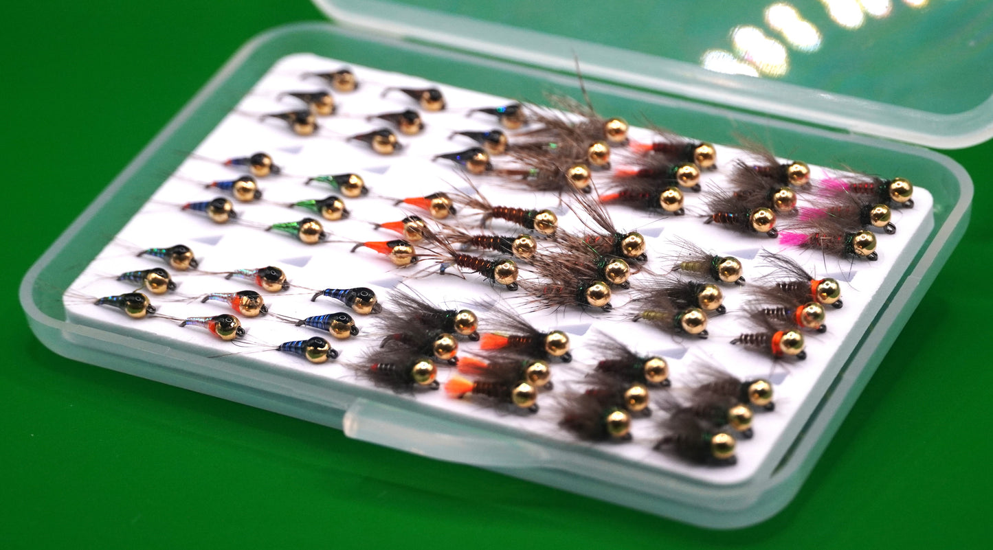 LIMITED EDITION Euronymphing 63 Tungsten Nymphs Jigs Fly Box + FREE SULCIFLY TRUCKER CAP