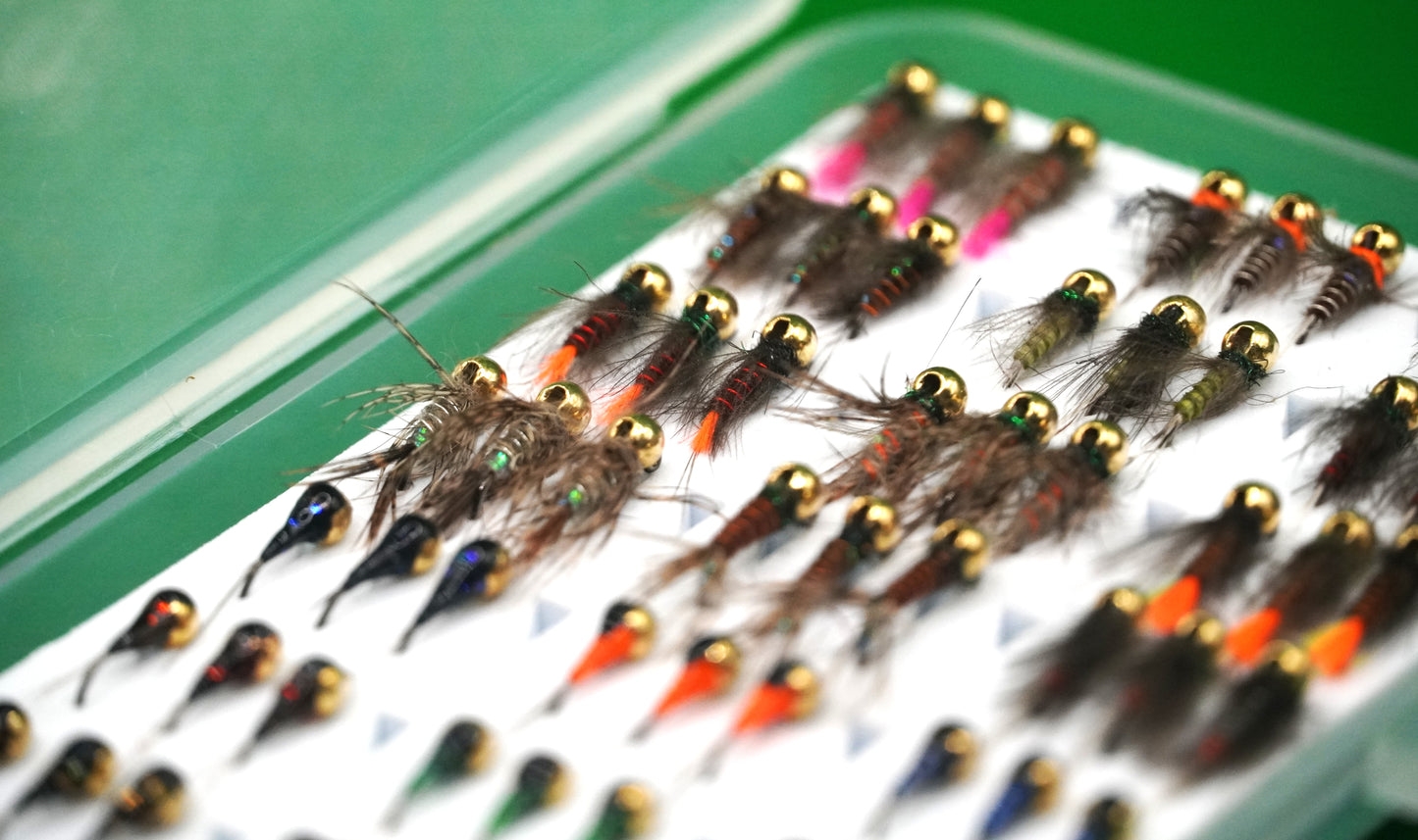 LIMITED EDITION Euronymphing 63 Tungsten Nymphs Jigs Fly Box + FREE SULCIFLY TRUCKER CAP